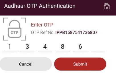 AADHAR OTP AUTHENTCATION FOR IPPB