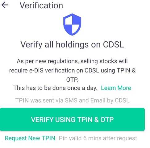 Grow App TPIN Verify Page