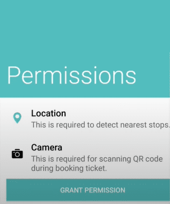 Chartr App Location And Camara Permission Page